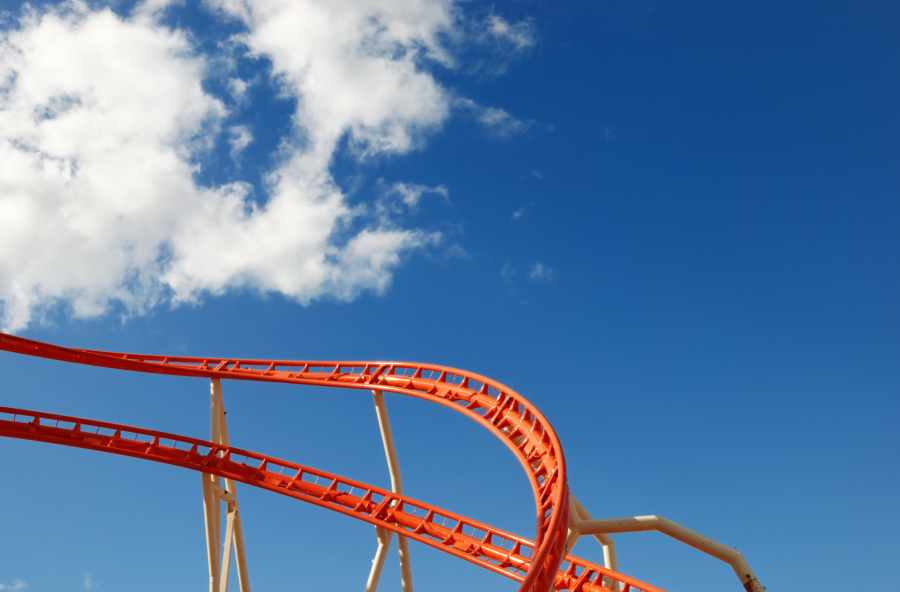 An image of a rollercoaster to signify the up & down journey of searching for an AI vendor.